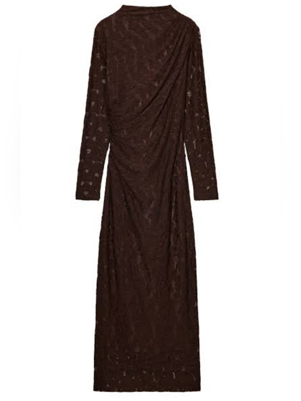 ZARA POINTELLE DRAPED MIDI DRESS - Picture 5 of 9